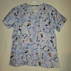 Scrubs Shirt Cesar's Sz M Blue